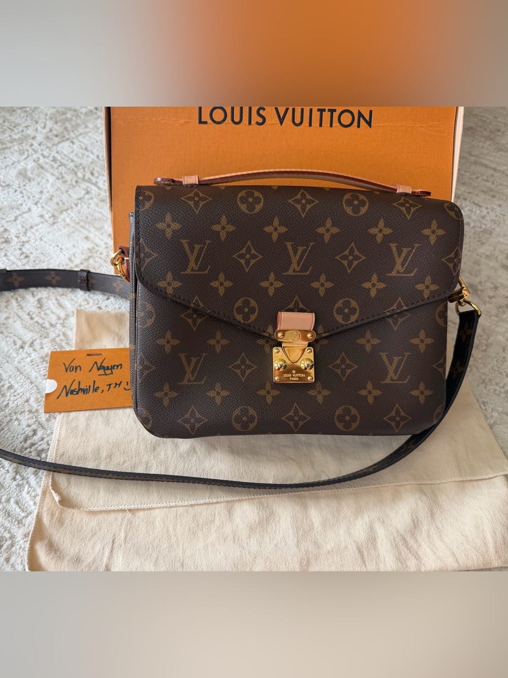 Louis Vuitton Brown Monogram Pochette Metis